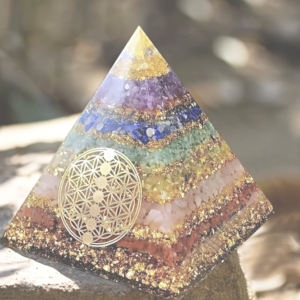 Energized 7 Chakra Orgone Pyramid with Flower of Life